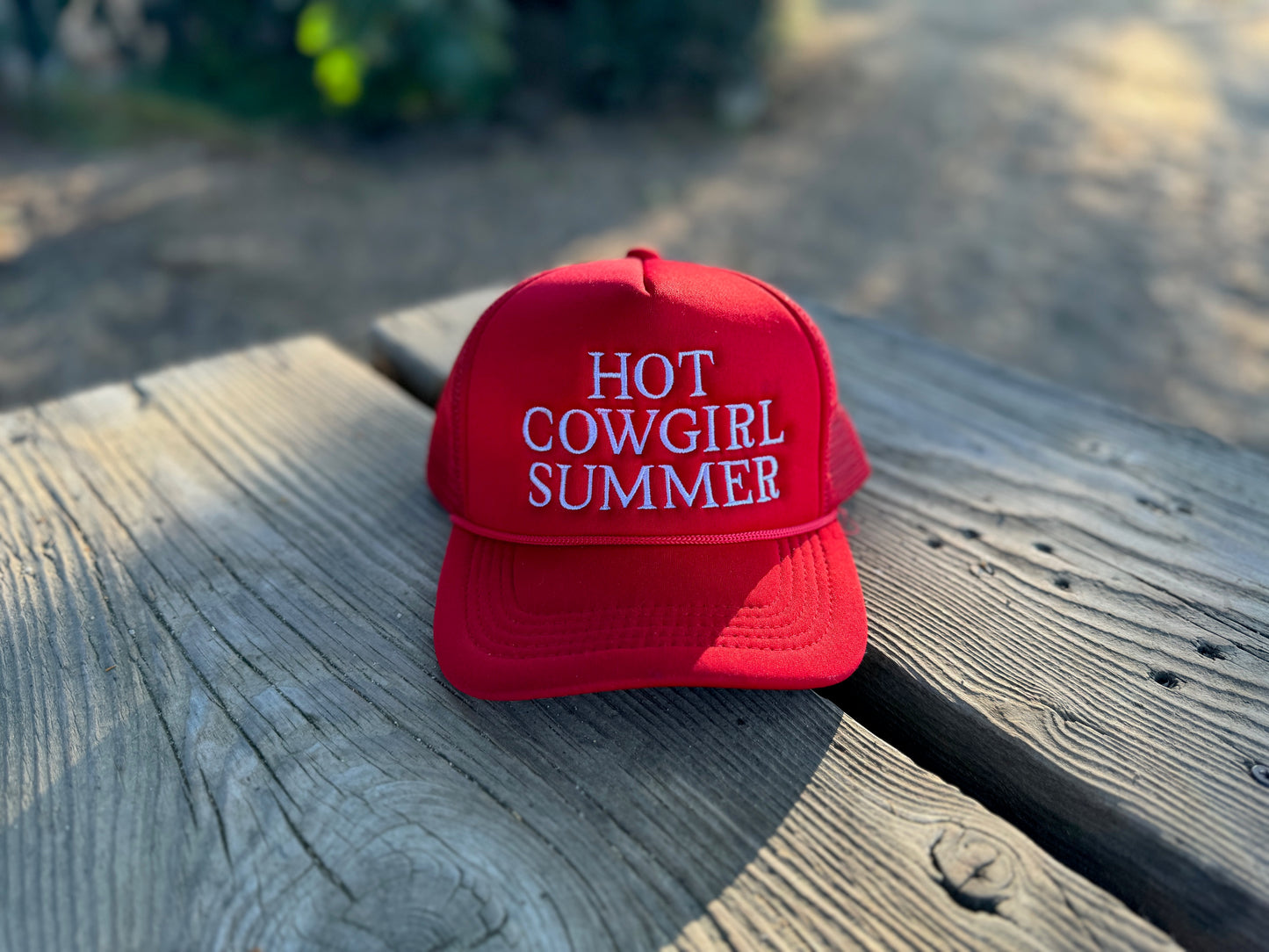 Hot Cowgirl Summer Red/White Trucker Hat