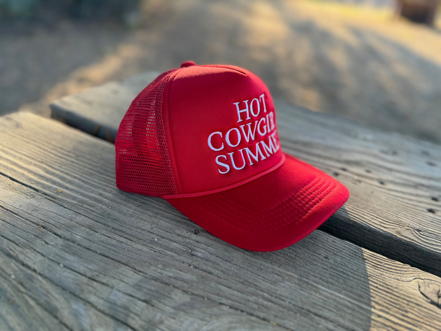 Hot Cowgirl Summer Red/White Trucker Hat
