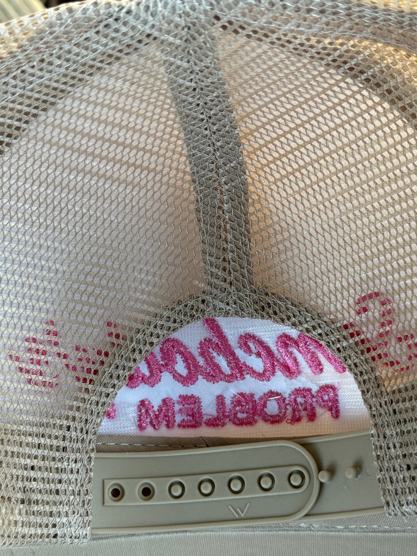 Somebody's Problem Tan/Pink Trucker Hat