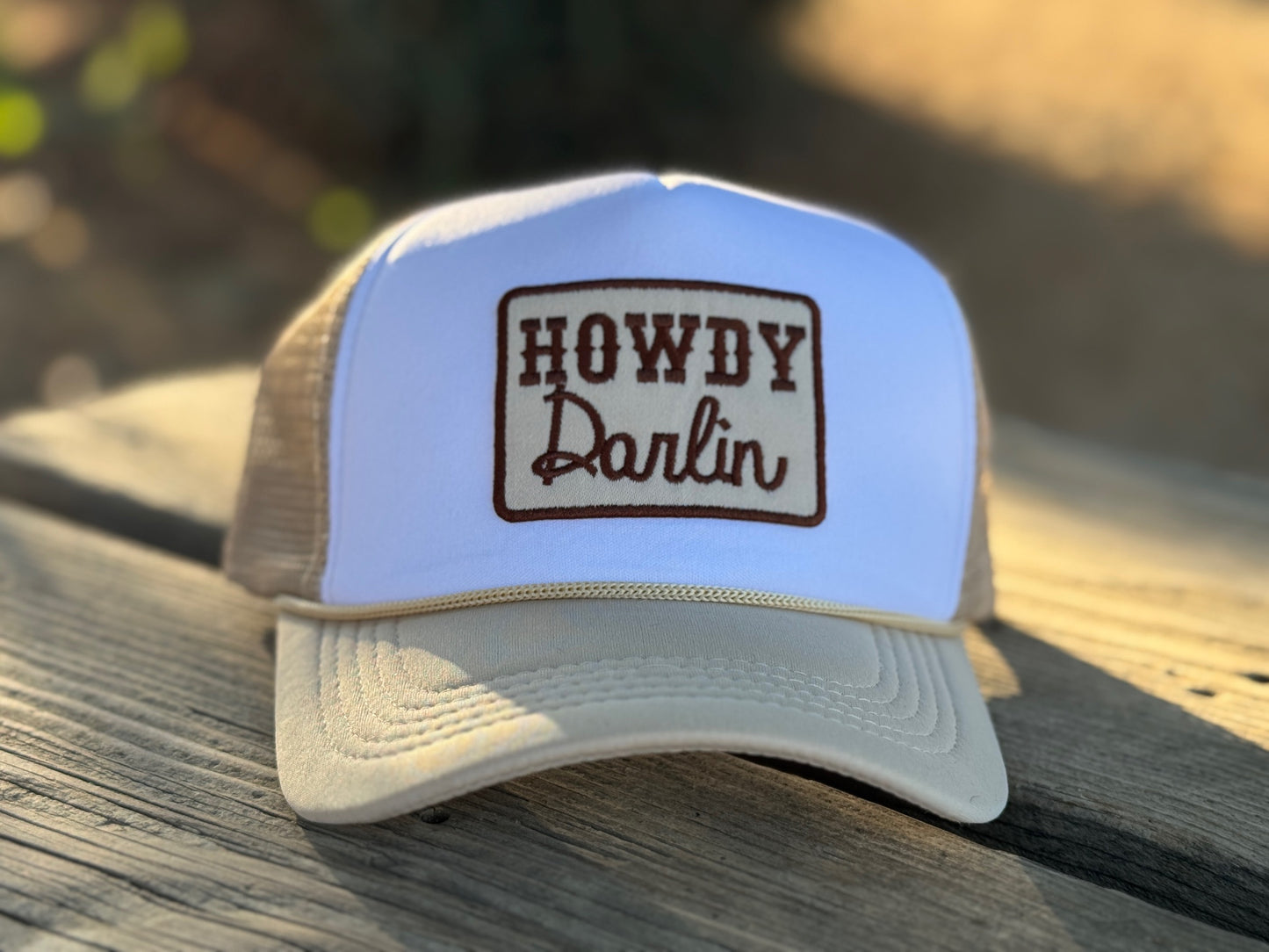 HOWDY DARLIN' Tan Trucker Hat