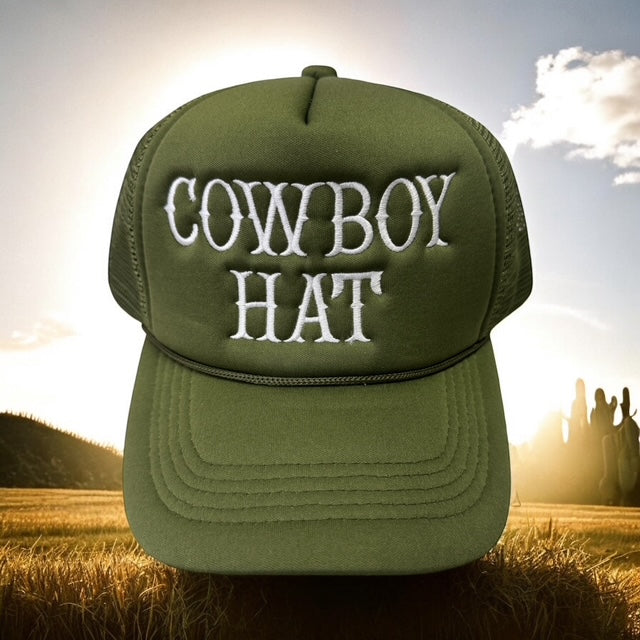 Cowboy Hat Green Trucker Hat