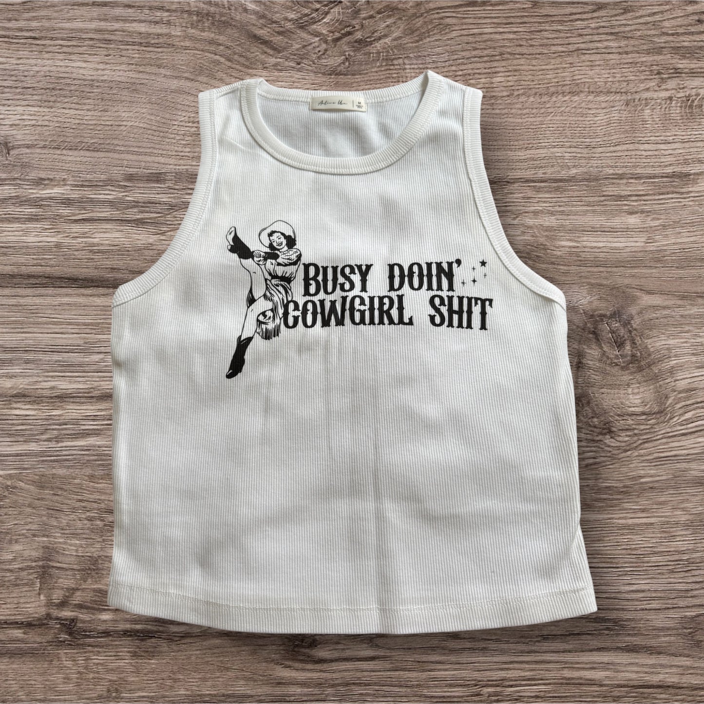 Busy Doin' Cowgirl Sh*t ribbed cropped tank