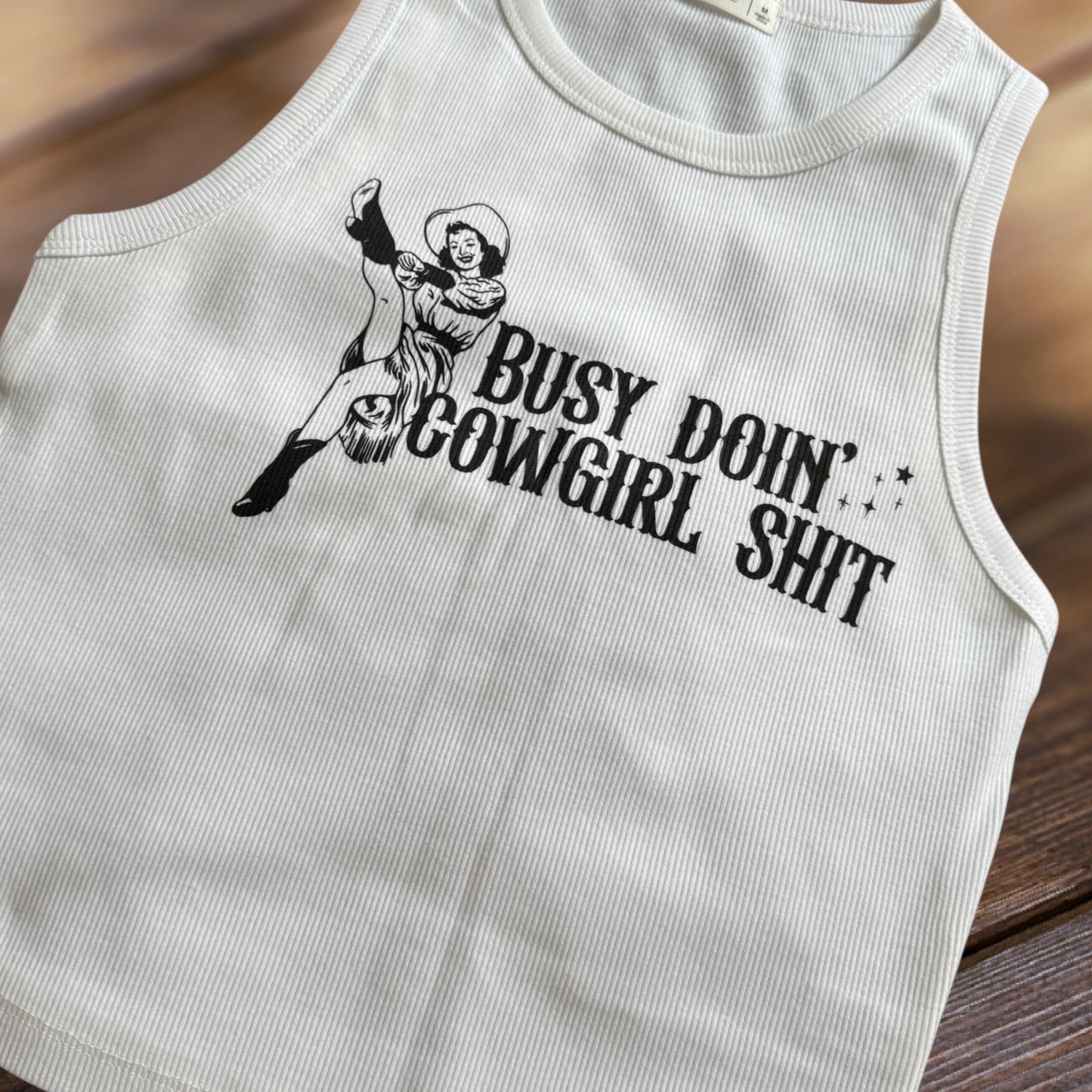 Busy Doin' Cowgirl Sh*t ribbed cropped tank